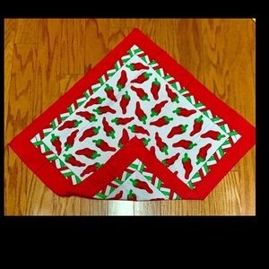Vintage 1970s New Old Stock 21" Square Cotton Red Chili Pepper Bandana Hanky